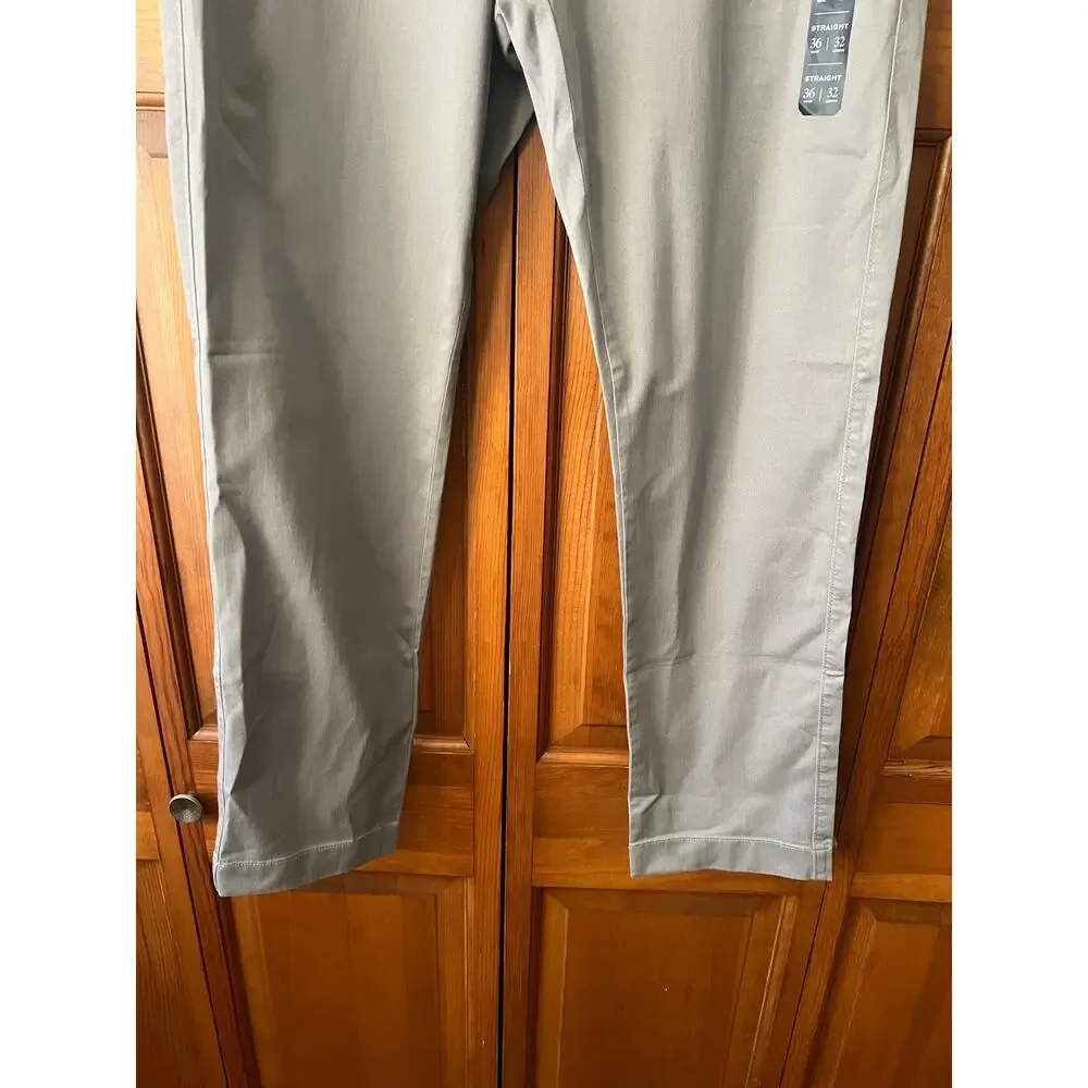 NWT J. Crew Men's Straight-Fit Flex Chino Pant Flat Front Slate Gray Size 36x32